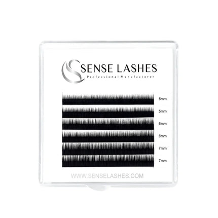 SENSE LASHES 6 Rows Lower Lashes 5-7mm Mix Individual Bottom Eyelashes Extension B Curl Natural Short Eyebrow Under Eyelash