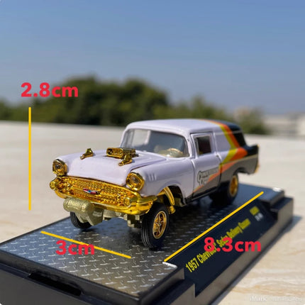 Diecast M2 1: 64 Scale 1957 Sedan Delivery Gasser Simulation Alloy Car Model Collection Display Decoration Toy Gifts
