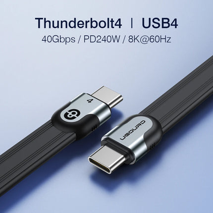 40Gbps Thunderbolt 4 USB C Full Function Cable Flat USB 4 Date Cable 0.15m 1m 8K PD 240W Cord for Thunderbolt3 iPhone 15/16 SSD