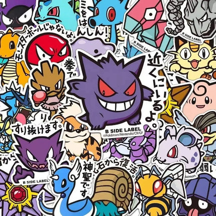 56PCS Cute Anime Pokemon Stickers Cartoon Pikachu Sealing Decoration DIY Laptop Decals Graffiti Sticker Reward Gift Kid Toy