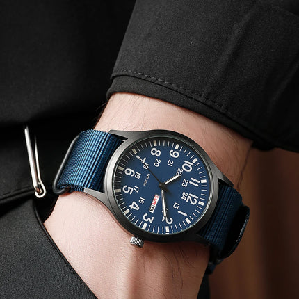 2024 TPW Field Watch Easy-Read Fabric Strap 24-Hour Display Quartz Movement