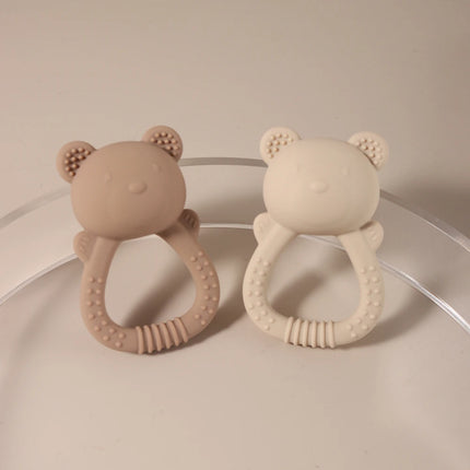 Hot Sale Cute Bear Baby Rattle Silicone Teether 0-1 Year Toy