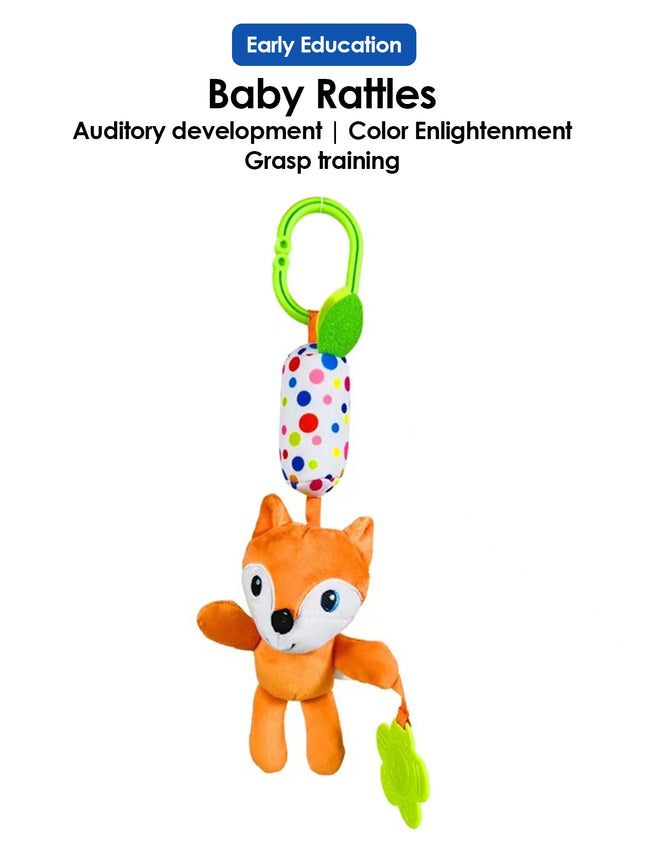 1pcs Baby Rattles Mobiles Cartoon Animal Bell Toy Newborn Baby Rattle Hanging Plush Lovely 0-24 Months Teether Toys Gift