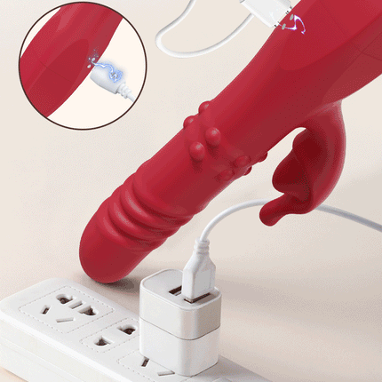 Powerful Rabbit Vibrator For Women G Spot Telescopic Rotating Clitoris Vagina Stimulator Female Masturbator For Adult Sexy Toys