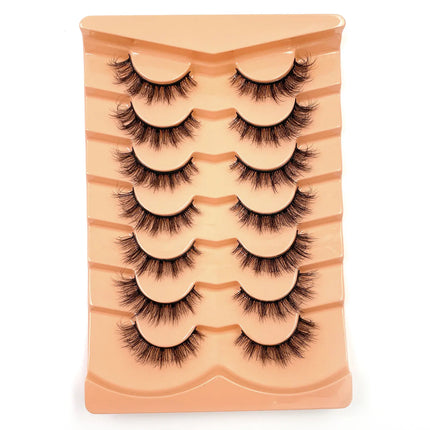 New 7 pairs of thick, 3D simulation mink fur fake eyelashesshort, dramatic fake eyelashes  wholesale full line fake eyelash make