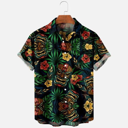 Men's Fashion Summer T-Shirts Hawaiian 3d Print Cozy Casual One Button Shirts Short Sleeve Beach Oversized Shirts