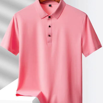Selected popular nylon fabric, dad's summer clothing, middle-aged men's short sleeved T-shirt, summer ice silk quick drying, mid