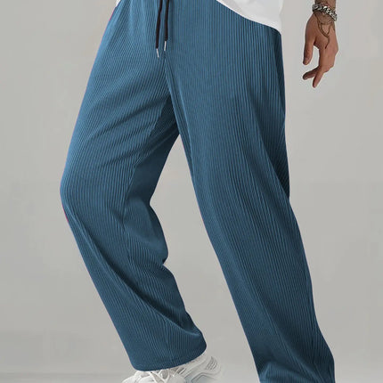 New Men's Casual Pants - Anti-Wrinkle, Non-Stretch, Breathable, Elastic, Stain-Resistant Straight-Leg Pants, Hip-Hop Streetwear