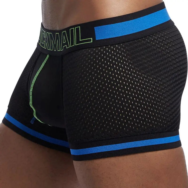 Mens Underwear Boxer Breathable Mesh Boxer Brief Male Underpants Sexy Panties  Mens Bodysuit Trunks PantQuick Dry Sports Fitness
