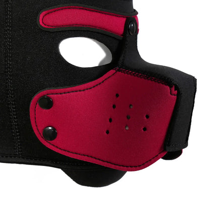 Adjustable Neoprene Puppy Play Hood Mask Pet Roleplay Padded Dog Head Mask BDSM Bondage Gear Adult Fetish Sex Toy for Men Women