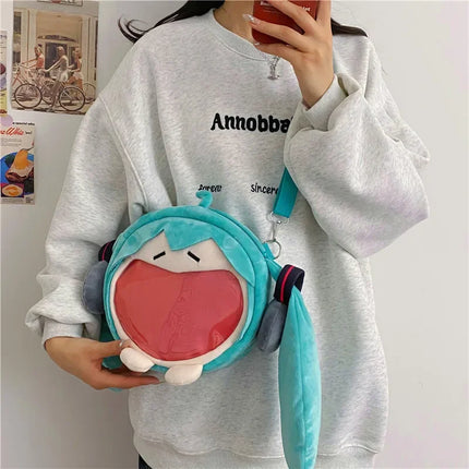 Anime Hatsune Miku Cosplay Plush Backpack Ita Bag Women Bag Shool Student Men Velvet Shoulder Bag Girl Gift