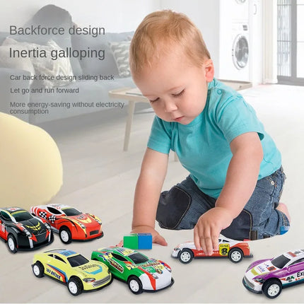12pcs Alloy Racing Cars Model Toy Children Mini Iron Sheet Car Set Rebound Car Metal Alloy Cars Toys for Kids Boys Birthday Gift
