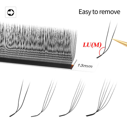 XIUSUZAKI L/LU/M Curl U-Shaped YY 3D 4D 5D W Eyelash Extensions U/W Lashes Extension Mink Premade Volume Fans False Eyelashes