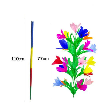Steel Magic Vanishing Cane To Flower (21 Flower) - Magic Tricks, Cane To Flower,Stage Magic,Close Up,Comedy,Magician Wand Metal