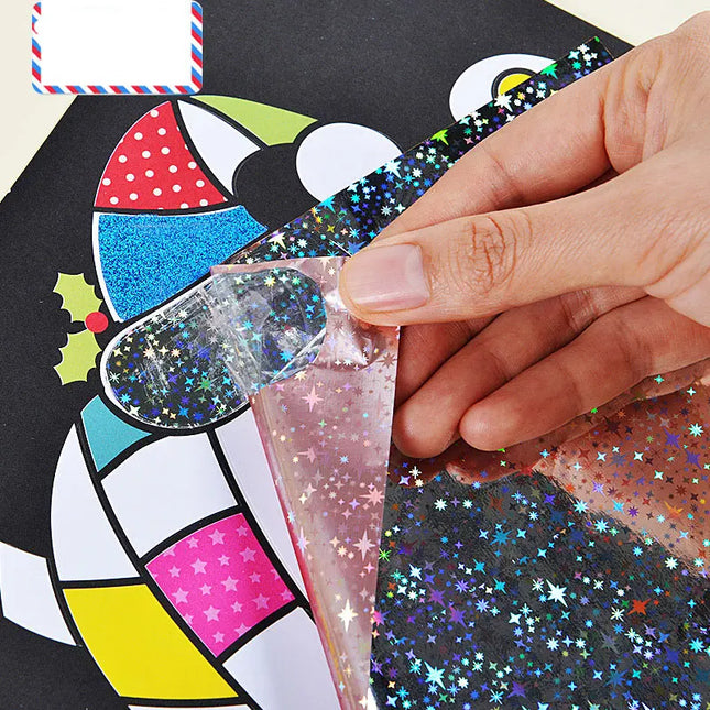 15pcs/20pcs DIY Shining Magic Transfer Colorful Sticker DIY Handmade Painting Crafts for Kids Arts Crafts Toys Gift