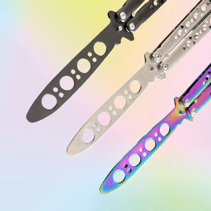 Butterfly Knife Foldable Trainer Portable Stainless Steel Pocket Practice Knife Training Tool For Outdoor Games Folding Knife