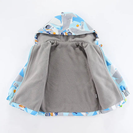 1pcs Spring  Autumn Winter Boys Girls Coats Children Outdoor jackets Kid Warm Thicken Outwear Clothe Hooded Jacket Cotton-padded