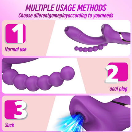 3 in 1 Clitoris Sucker Vibrator Vagina G-Spot Vibrator for Women Clit Stimulator Female Masturbator Adult Goods Sex Toy 18+