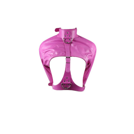 SM Open Breast PU Leather Straitjacket Top,Arm Binder Restraint Jacket Straight,BDSM Bondage Sex Slave Binding Sex Toy For Women