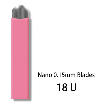 50pcs/Box Pink 0.15mm Microblading U Shape Needles Permanent Makeup Eyebrow Tattoo Manual Nano Blades Needles