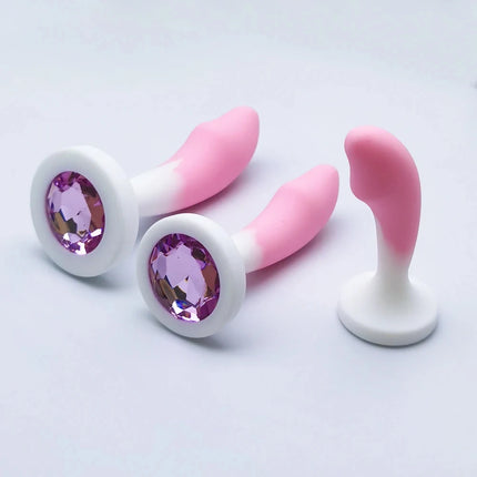 3 color Silicone Anal Plug 3 Sizes Butt Plug Crystal Base Analplug Sex Toys For Woman Men Anal Toys Anal Dildo Adult Toys