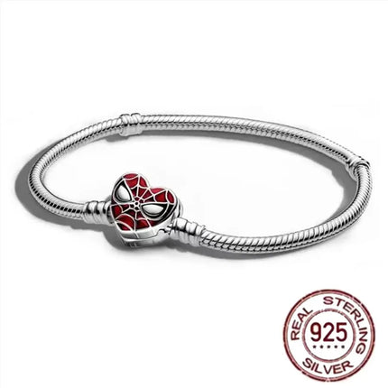 NEW 100% S925 pure silver Spider Man snake bone bracelet, suitable for original DlY bracelet, women's fashionable jewelry gift