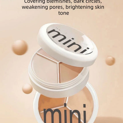 Three color concealer palette professionally covers the dark circles around the eyes and face pockmarks spots invisible lines