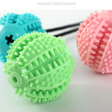 Dog Chew Ball Toys for Aggressive Chewers Interactive Dog Puzzle Toy Food Dispenser Suction Cup Dog Tug Toy for Dogs Teeth Clean