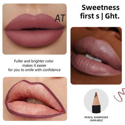 12pcs Professional Lip Liner Pens Set 12 Colors Matte Non-Stick Nude Lipstick Pencils Long-Lasting Moisturizing Lip Makeup Kit