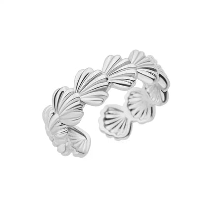 316L Stainless Steel Shell Rings for Women Adjustable Gold Color Little Star Open Rings Female Jewelry Weddings Gifts New Trendy