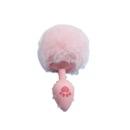 4 Sizes Cute Pink Cat's Paw Print Silicone Anal Plug Soft Tail Butt Plug Adult Game Anal Beads Erotic Cosplay Sex Toys For Women