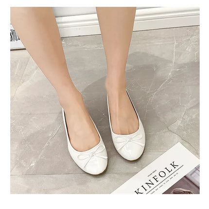 Flat Shoes Women Ballerinas Round Toe Bowtie Slip on Ballet Flats Lazy Loafers Moccasins Ladies Casual Flats Shoes 2023