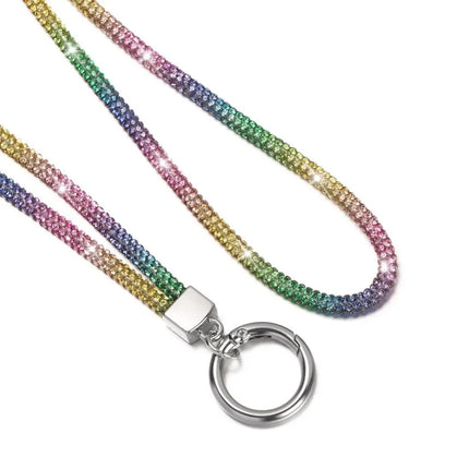 Glitter Bling Bling Keychain Bright Rhinestone Phone Lanyard Diamond Wrist Straps Hanging Cord Diamond Crystal Anti-lost Rope