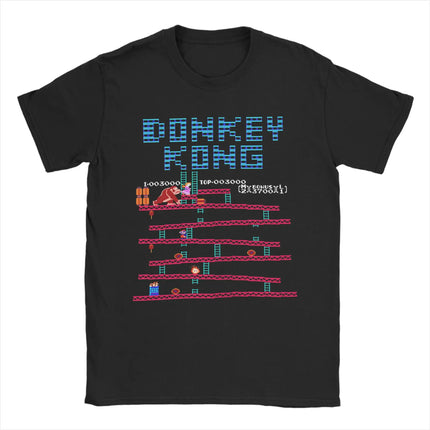 Funny Donkey Kong Video Games Tshirts Men's O-neck Short Sleeve Tops  Cotton Summer TopsTops