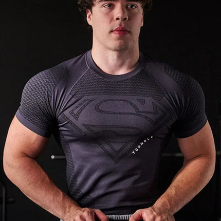 2025 New style Men's High Elastic Quick Dry Sports T-Shirt Tight Workout Breathable Summer Gym Trendy Short sleev tops