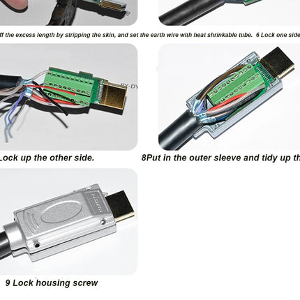 Solder-Free HDMI Male Connector Plug with Shell Kit - Easy DIY Upgrade for Repairing HDMI Cable Ends & Wires