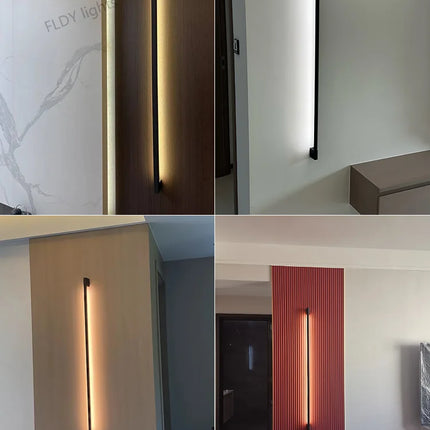 Modern Minimalist Long Wall Lamp LED Wall Mounted Light Indoor Living Room Bedroom Background Lamp Home Decora Fixtures 110/220V