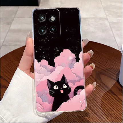 Soft Silicone TPU Clear Case For Motorola Edge 50 Neo 5G/Moto S50 5G Viral Elegant Kitten Painted Casing Shockproof Cover