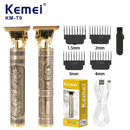 KEMEI KM-T9 Electric Hair Clipper Professional USB  Clipper Professional Beard Trimmer Haircut Grooming Kit Hair Cutting Machine