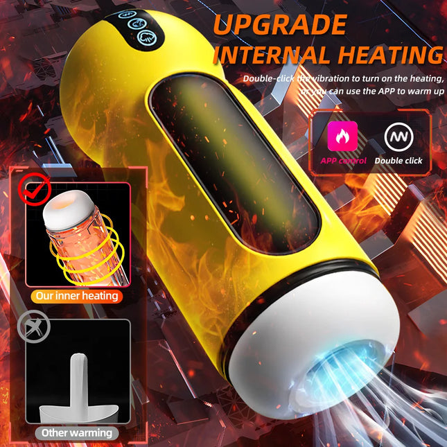 Bluetooth Automatic Male Masturbator Cup Blowjob Sucking Heated Pussy Sex Machine for Men APP Remote Control Penis Vibrator Toy