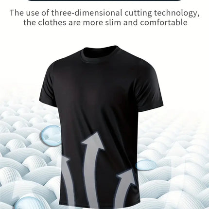 Crew T-Shirt10Pcs Black Ultralight Men Quick Dry Breathable Sweat Shirt for Fitness Gym Running Light Plaid Quick Dry Short Slee