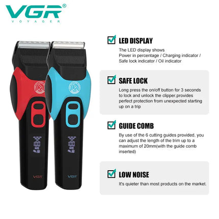 VGR 208 Pet Shaver Sharp Blade Deep Cleaning Hair Trimmer Safe and Reliable USB Pet Hair Removal Electric Push Cutting Razor