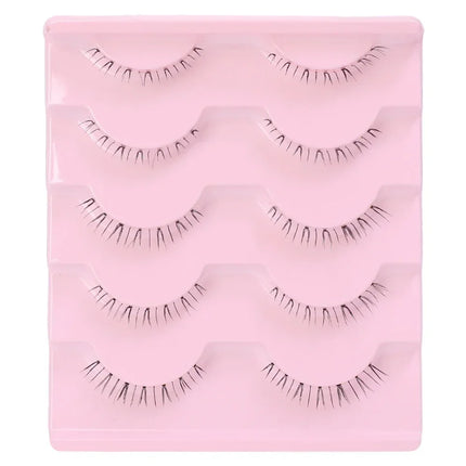 5 Pairs Thick Lower Eyelashes Pack Clear Band Under Eye Lashes 5D Soft Lower Eyelash Handmade Manga Bottom Lashes Makeup Tools