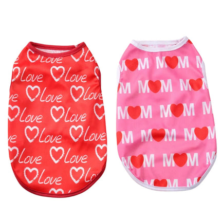 Dog Summer Clothes Small Medium Dogs Luxury Cool Breathable Pet Vest Soft Love Heart Print Cute Puppy T-shirt Costume Bulldog