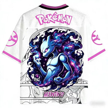 Summer 2026 Pokemon Series Themed Baseball Suit 3D Printed Breathable Quick Drying Short-sleeved T-shirt Adult Parent-child Top