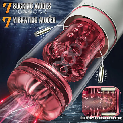 Automatic Rotating Sucking Male Masturbator Penis Pump Thrusting Licking Sex Machine Stroker Pocket Pussy Adult Sex Toys for Men