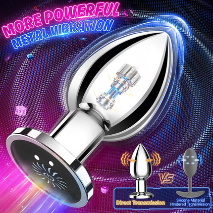 Vibrating Anal Plug Vibrator Remote Control 10 Powerful Vibrations Prostate Massager with Flashing Light Base Sex Toy for Couple