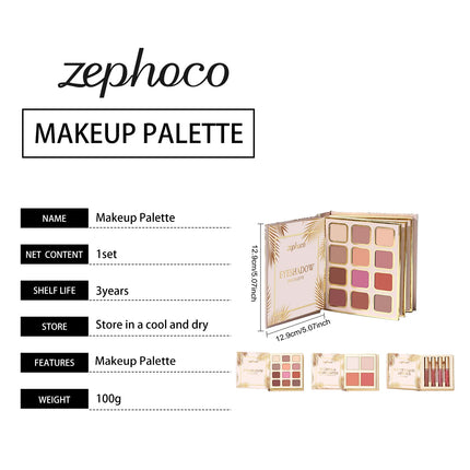 Book Style Makeup Palette Gilded Makeup Set Comprehensive Kit  Eyeshadow Blush Lipstick All in One Foldable Makeup Palette