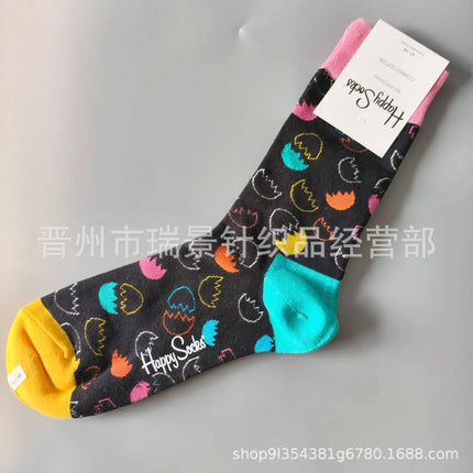 High Quality Fashionable Men's Mid-Calf Cotton Socks HappySocks New Arrival Suitable for All Seasons Swedish Design
