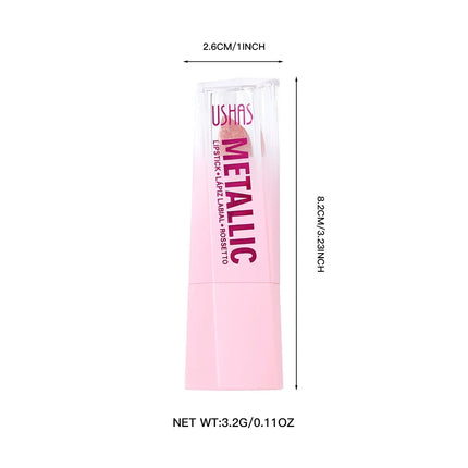 USHAS New Pearlescent & Matte Lipstick Long-Lasting Transfer-Proof Waterproof Non-Stick Cup Formula